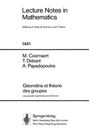 Front cover of Géométrie et théorie des groupes by M. Coornaert
