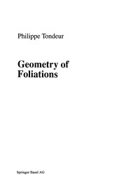 Front cover of Geometry of Foliations by Philippe Tondeur
