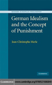 Cover of German idealism and the concept of punishment by Jean-Christophe Merle
