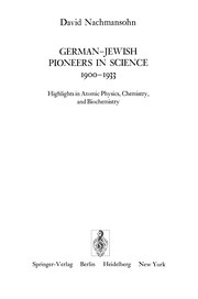 Front cover of German-Jewish Pioneers in Science 1900-1933 by David Nachmansohn