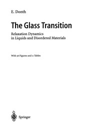 Front cover of The Glass Transition by Ernst-Joachim Donth