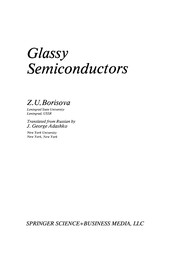 Cover of Glassy Semiconductors by Z. U. Borisova