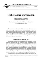 Front cover of GlobeRanger Corporation by Hanns-Christian L. Hanebeck