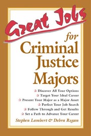 Cover of Great jobs for criminal justice majors by Stephen E Lambert