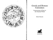 Front cover of GREEK AND ROMAN CALENDARS: CONSTRUCTIONS OF TIME IN THE CLASSICAL WORLD by ROBERT HANNAH