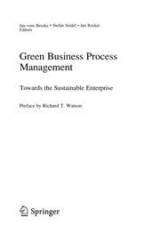 Front cover of Green Business Process Management by Jan vom Brocke