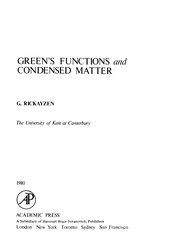 Front cover of Green's functions and condensed matter by G. Rickayzen