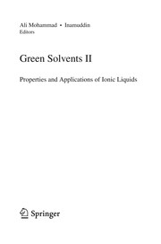 Cover of Green Solvents II by Ali Mohammad