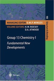 Front cover of Group 13 chemistry by H. W. Roesky