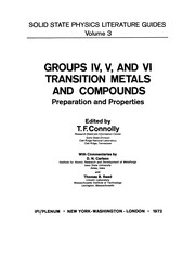 Cover of Groups IV, V, and VI Transition Metals and Compounds by T. F. Connolly