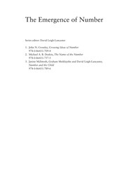 Front cover of Growing ideas of number by John N. Crossley