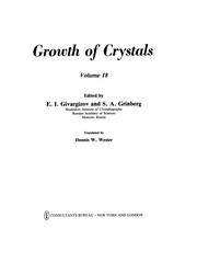 Cover of Growth of Crystals by E. I. Givargizov