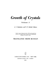 Front cover of Growth of Crystals by A. V. Shubnikov