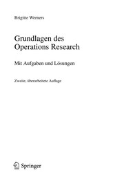Front cover of Grundlagen des Operations Research by Brigitte Werners