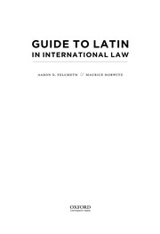 Front cover of Guide to Latin in international law by Aaron Xavier Fellmeth