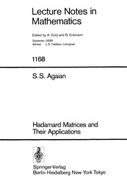 Front cover of Hadamard matrices and their applications by S. S. Agaian