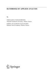 Front cover of Handbook of Applied Analysis by Sophia Th Kyritsi-Yiallourou