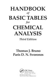 Front cover of CRC handbook of basic tables for chemical analysis by Thomas J. Bruno