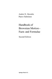 Front cover of Handbook of Brownian Motion -- Facts and Formulae by Andrei N. Borodin