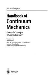 Front cover of Handbook of Continuum Mechanics by J. Salençon