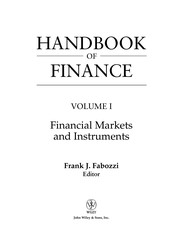 Front cover of Handbook of finance by Frank J. Fabozzi