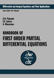 Front cover of Handbook of first order partial differential equations by Andrei D. Polyanin
