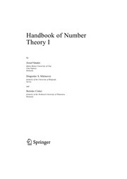Front cover of Handbook of number theory I by J. Sándor