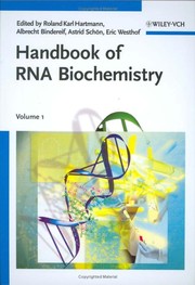 Front cover of Handbook of RNA biochemistry by Roland K. Hartmann