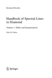 Cover of Handbook of Spectral Lines in Diamond by Bernhard Dischler