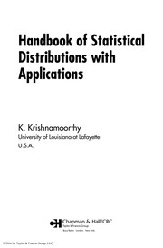 Front cover of Handbook of statistical distributions with applications by K. Krishnamoorthy