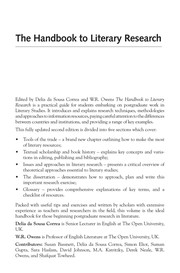 Front cover of A handbook to literary research by Delia da Sousa Correa