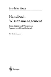 Front cover of Handbuch Wissensmanagement by Matthias Haun