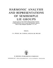 Front cover of Harmonic Analysis and Representations of Semisimple Lie Groups by J. A. Wolf