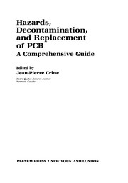 Front cover of Hazards, Decontamination, and Replacement of PCB by Jean-Pierre Crine