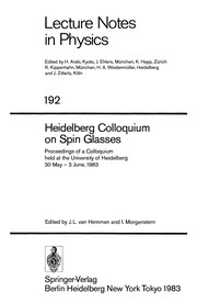 Front cover of Heidelberg Colloquium on Spin Glasses by J. Vanhemmen