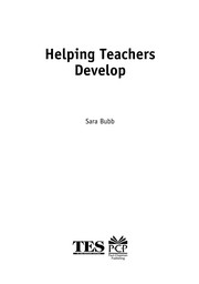 Cover of Helping teachers develop by Sara Bubb