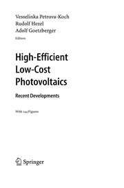 Front cover of High-efficient low-cost photovoltaics by Vesselinka Petrova-Koch