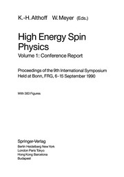 Cover of High Energy Spin Physics by Karl-Heinz Althoff