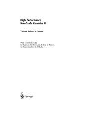 Front cover of High performance non-oxide ceramics by Martin Jansen