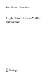 Cover of High Power Laser-Matter Interaction by Peter Mulser
