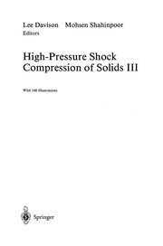 Cover of High-Pressure Shock Compression of Solids III by Lee Davison