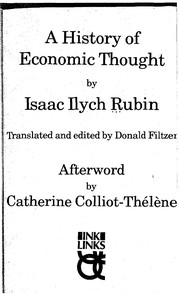 Front cover of History of Economic Thought by Isaac Ilyich Rubin