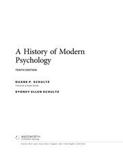 Cover of A history of modern psychology by Duane P. Schultz
