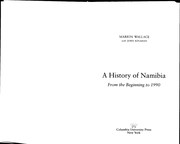 Front cover of A history of of Namibia by Marion Wallace