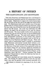 Front cover of History of Physics by Florian Cajori