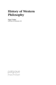 Cover of History of Western philosophy by Nigel Tubbs