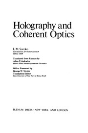 Front cover of Holography and Coherent Optics by L. M. Soroko