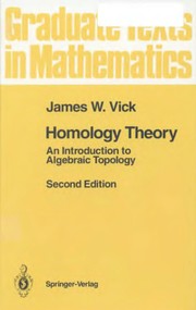 Cover of Homology theory by James W Vick