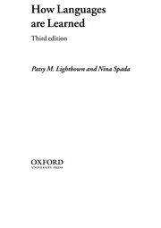 Cover of How languages are learned by Patsy Lightbown