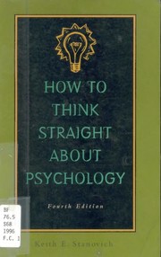 Cover of How to thinkstraight about psychology by Keith E. Stanovich